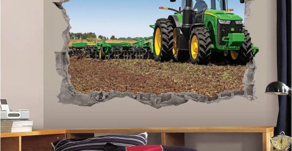 John Deere Wall Mural Tractor Wall Decal 3d Art Stickers John Deere Farm Tractor