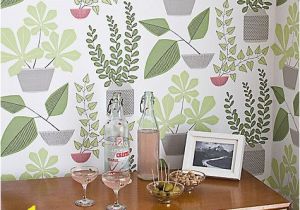 John Lewis Wall Murals Missprint House Plants Wallpaper Olive Misp1176