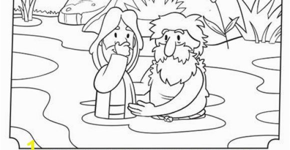 John the Baptist Baptizing Jesus Coloring Page John Der Baptist Und Jesus Malvorlagen Baptism Coloring Pages