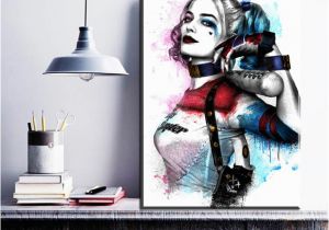 Joker Wall Mural Zz1095 Wall Modern Movie Batman Joker Harley Quinn Canvas Painting