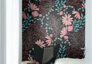 Jolie Floral Wall Mural Dark Bohemian Wallpaper Vintage Flowers Removable Wall