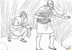 Jonathan and David Bible Coloring Pages David Cuts Saul S Robe Super Coloring for Kids