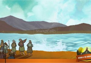 Joshua Crossing the Jordan River Coloring Page 4043 River Free Clipart 36
