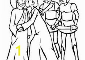 Judas Betrays Jesus with A Kiss Coloring Page Jesus Arrested In the Garden Of Gethsemane Coloring Page