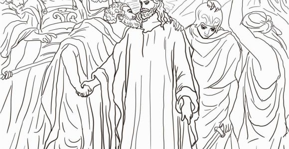 Judas Betrays Jesus with A Kiss Coloring Page Judas Betrays Jesus with A Kiss Coloring Page