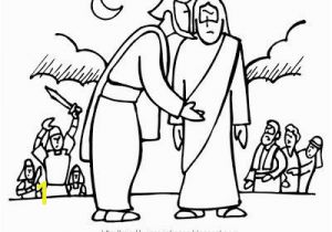 Judas Betrays Jesus with A Kiss Coloring Page Mis Dibujos Cristianos El Beso De Judas Judas Kiss