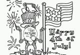July 4th Coloring Pages Printable American Robot Fourth Of July Coloring Page for Kids
