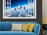 Jumbo Wall Murals 3d Airplane Wallpaper Removable Wall Sticker Vinyl Wall Art Mural