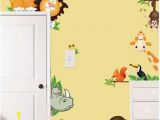 Jungle Animal Wall Murals Jungle Animal Kids Baby Nursery Wall Stickers Poster Children Home Decor Pvc Mural Cartoon Wall Decal Adesivo De Parede Infantil