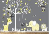 Jungle Animal Wall Murals Jungle Wall Decal Tree Giraffe Elephant Monkey Nursery Wall