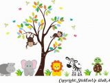 Jungle Animals Wall Mural Buy Zoo Animal Wall Mural Safari Animal Stickers Jungle