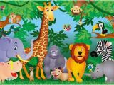 Jungle Animals Wall Mural Kids Jungle Mural