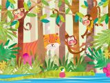 Jungle Animals Wall Mural Monkeys In 2019 Cartoon Animals Wall Murals