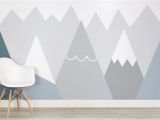 Jungle Mural for Children S Room Kids Blue and Grey Mountains Wallpaper Mural