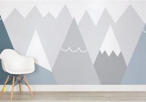 Jungle Mural for Children S Room Kids Blue and Grey Mountains Wallpaper Mural