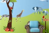 Jungle Mural for Nursery 45 Large Jungle themed Fabric Wall Stickers Make A Jungle Safari