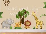 Jungle Mural for Nursery Fabric Wall Decals Jungle Animal Safari Girls Boys Bedroom Playroom