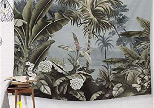 Jungle Mural Wall Hanging Vintage Tropical Tapestry Palmier Tree Wall Hanging Decor