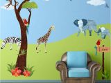 Jungle Safari Wall Mural Jungle Safari Wall Decal Sticker Kit Jumbo Set