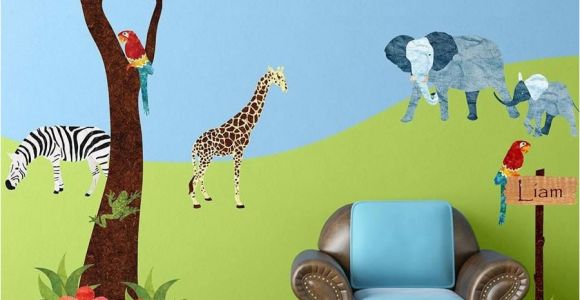 Jungle Safari Wall Mural Jungle Safari Wall Decal Sticker Kit Jumbo Set