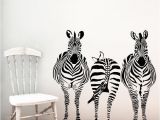 Jungle Safari Wall Murals Zebras Vinyl Sticker Wall Art 22 Inches X 35 Inches Black