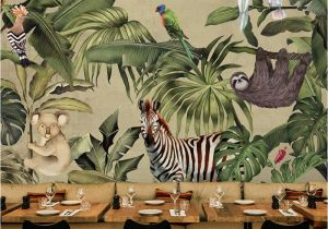 Jungle Scene Wall Mural southeast asian Rainforest Flora and Fauna Of Large Murals