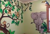 Jungle theme Wall Murals Monkeys Elephant Kids Jungle themed Room Wall Murals Painting