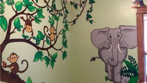 Jungle theme Wall Murals Monkeys Elephant Kids Jungle themed Room Wall Murals Painting