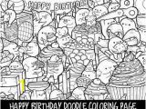 Kawaii Cute Coloring Pages Happy Birthday Doodle Coloring Page Printable