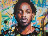 Kendrick Lamar Wall Mural Kendrick Lamar King Kunta Background original Painting 40" 52" Art Street Music Rap Portrait Abstract Graffiti Richard Day