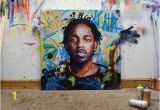 Kendrick Lamar Wall Mural Kendrick Lamar King Kunta Background original Painting 40" 52" Art Street Music Rap Portrait Abstract Graffiti Richard Day