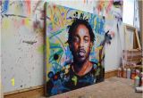 Kendrick Lamar Wall Mural Kendrick Lamar King Kunta Background original Painting 40" 52" Art Street Music Rap Portrait Abstract Graffiti Richard Day