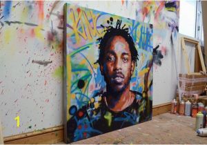 Kendrick Lamar Wall Mural Kendrick Lamar King Kunta Background original Painting 40" 52" Art Street Music Rap Portrait Abstract Graffiti Richard Day