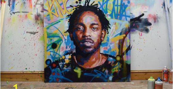 Kendrick Lamar Wall Mural Kendrick Lamar King Kunta Background original Painting 40" 52" Art Street Music Rap Portrait Abstract Graffiti Richard Day