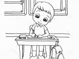 Kids Doing Chores Coloring Pages Stock Illustration Kids Do Homework Class Cartoon Coloring Page