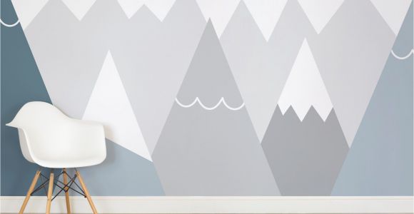 Kids Room Wall Mural Ideas Kids Blue and Gray Mountains Wall Mural
