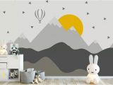 Kids Wall Murals Australia Kids Mountain Wallpaper Nursery Hot Air Balloon Wall Murals