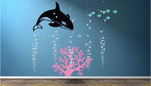 Killer Whale Wall Murals orca Decal Killer Whale Wall Decal Ocean Wall Art orca Wall Decal Bubble Wall Decal Nautical theme Ocean Underwater Wall Boys Room Decal