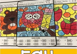 Kindergarten Fall Coloring Pages Fall Color by Code Letters Worksheets