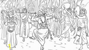 King David Coloring Pages for Kids King David Dancing before the Ark Of the Covenant Coloring