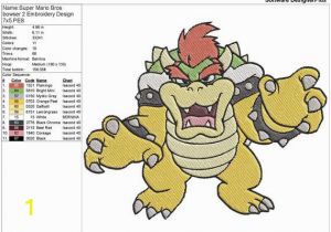 King Koopa Coloring Pages Super Mario Bros Bowser 2 Embroidery Design