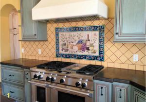Kitchen Stove Backsplash Murals Simple Wall Hand Painted Tile Backsplash – Amberyin Decors