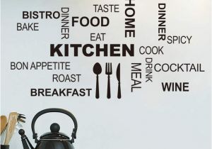 Kitchen Wall Mural Wallpaper Modern Black Quote Kitchen Restaurant Wall Stickers Wall