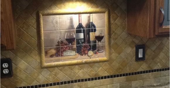 Kitchen Wall Tile Murals Bread and Wine Tile Mural