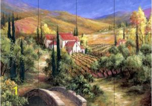 Kitchen Wall Tile Murals Tuscan Bridge Tile Mural Kitchen In 2019