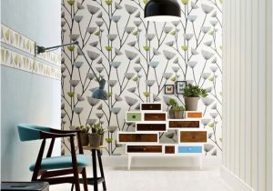 Komar Birch Wall Mural Schöner Wohnen Vliestapete Blumen Blau Grau Grün