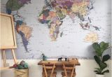 Komar Bricklane Wall Mural Komar Colorful World Map Wall Mural Wallpaper 4 050