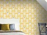 Komar Wall Murals Uk Arthouse Retro Flower Yellow Grey Wallpaper