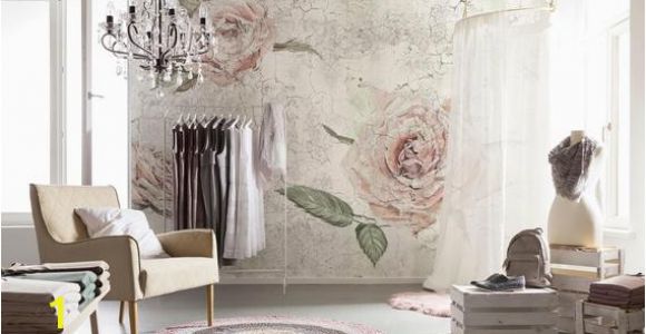 Komar Whitewashed Wood Wall Mural Komar Tantinet Modern Floral Pink Rose Wall Mural Decal Xxl4 049