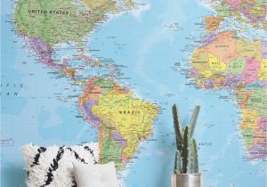 Komar World Map Wall Mural Wall Murals & Wallpaper Murals Wallpaper